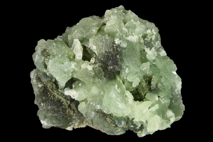 Green Prehnite Crystal Cluster with Epidote - Morocco #138334
